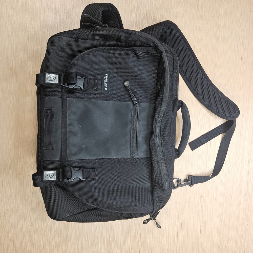 Timbuk2 Dell Messenger Backpack Black Laptop Bag Commuter Travel Extra Strap